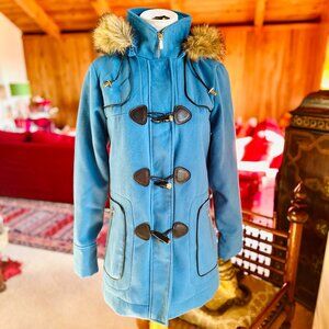 C. WONDER Blue Hooded Toggle Detail Oversized Duffle Coat – XXS